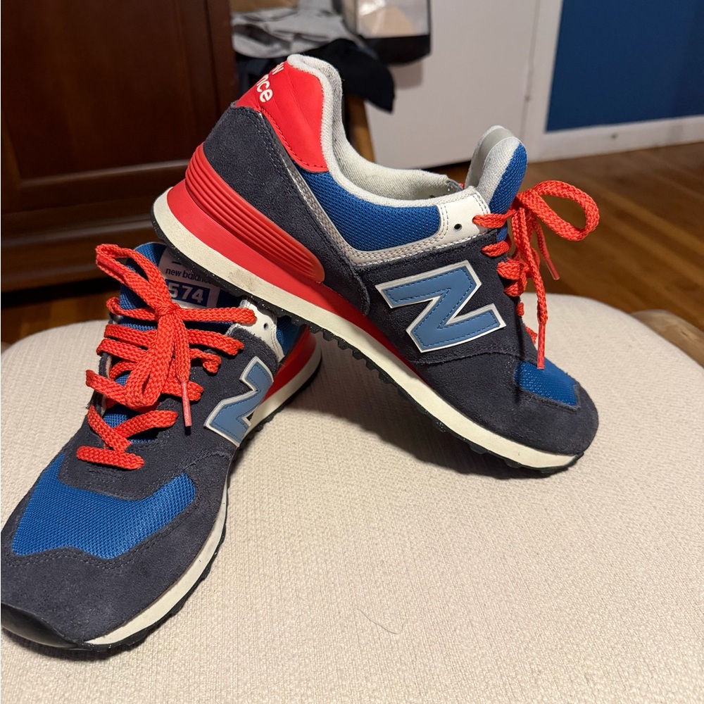 New Balance Navy Blue, Royal Blue & Red Retro Runner Sneakers